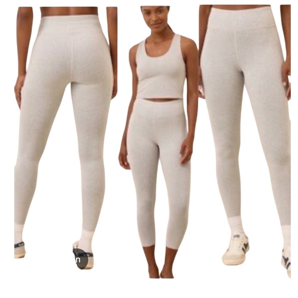 Pact Women's On The Go To Gray Leggings L NWOT Organic Cotton Active Stretch